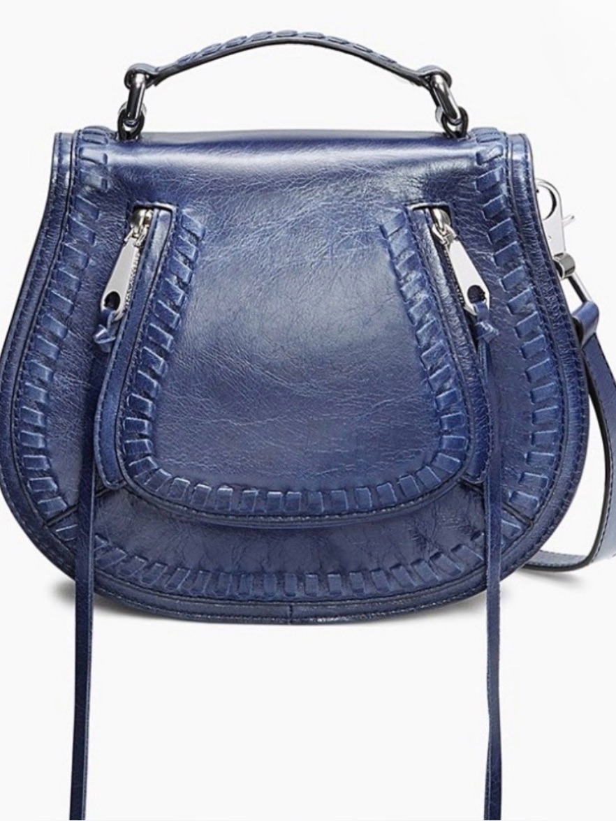 Rebecca Minkoff Dark Navy Leather Vanity Saddle Bag